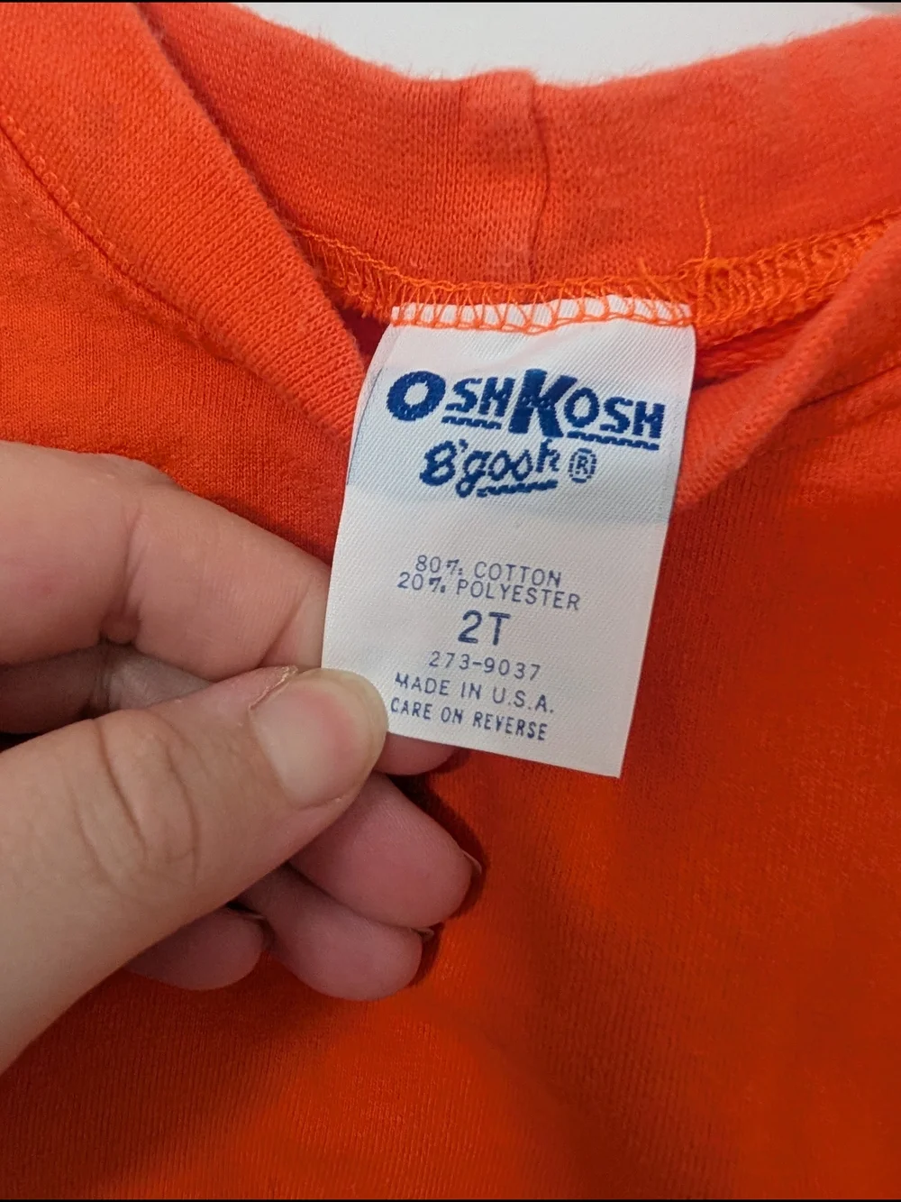 Vintage OshKosh B'gosh Bright Orange Kids Crewneck Sweatshirt Size 2T